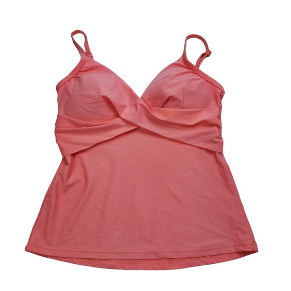 Catalina Other - Catalina Womens Medium 8-10 Swimsuit Tankini Top Peach Luster Padded Adjustable